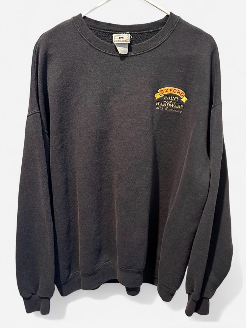 Vintage Lee™️ Black Crewneck "Oxford Paint & Hardware" Sweater | XL